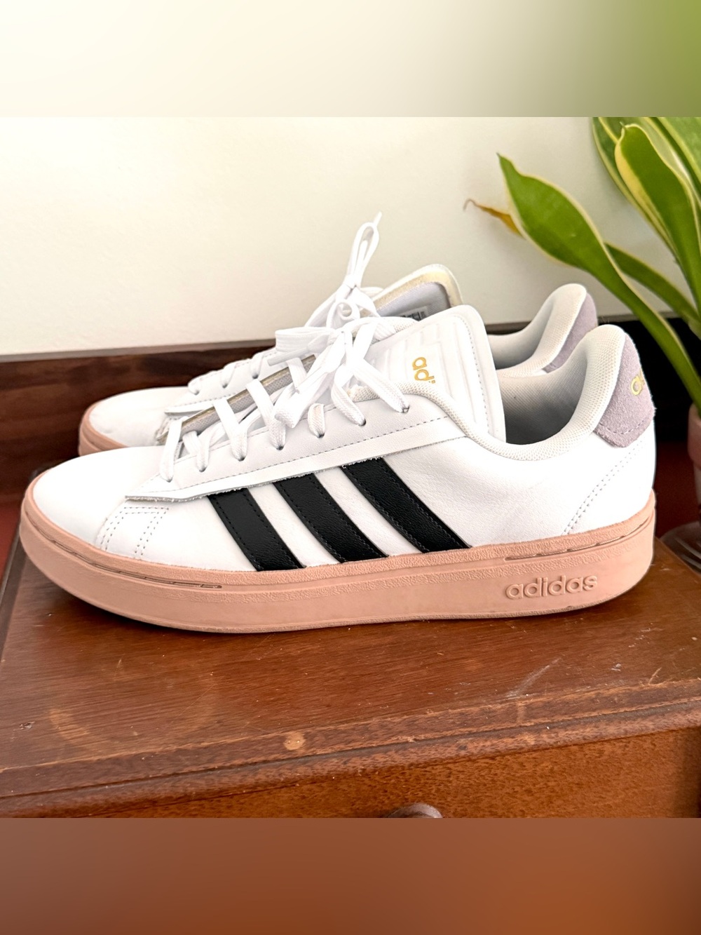 Adidas Women's Size 9 Grand Court Alpha White Blush Lilac Shoes Sneakers - Picture 8 of 9